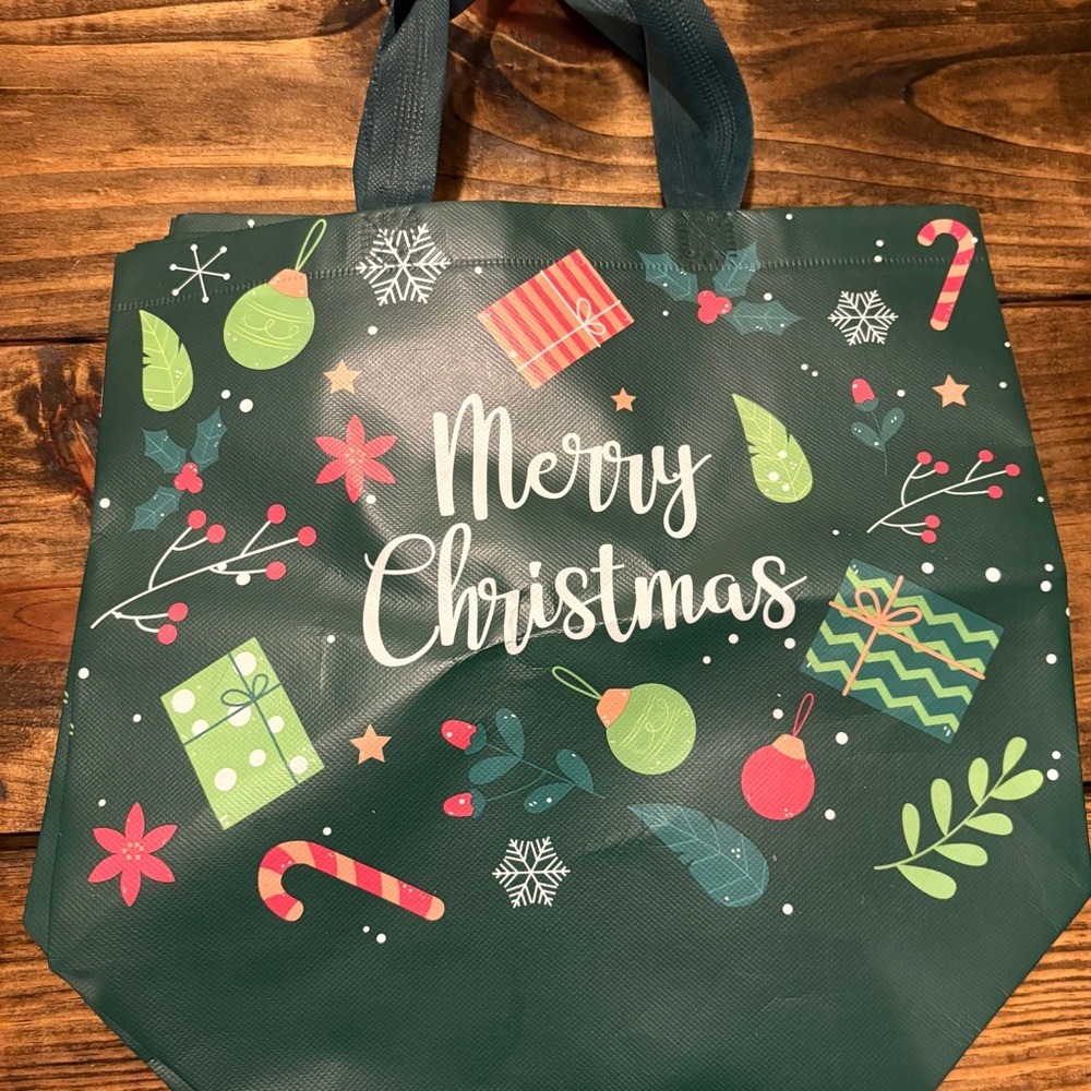 Green Merry Christmas Tote Bag